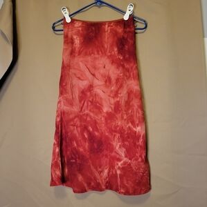 Wanted knee length Red tye dye skirt